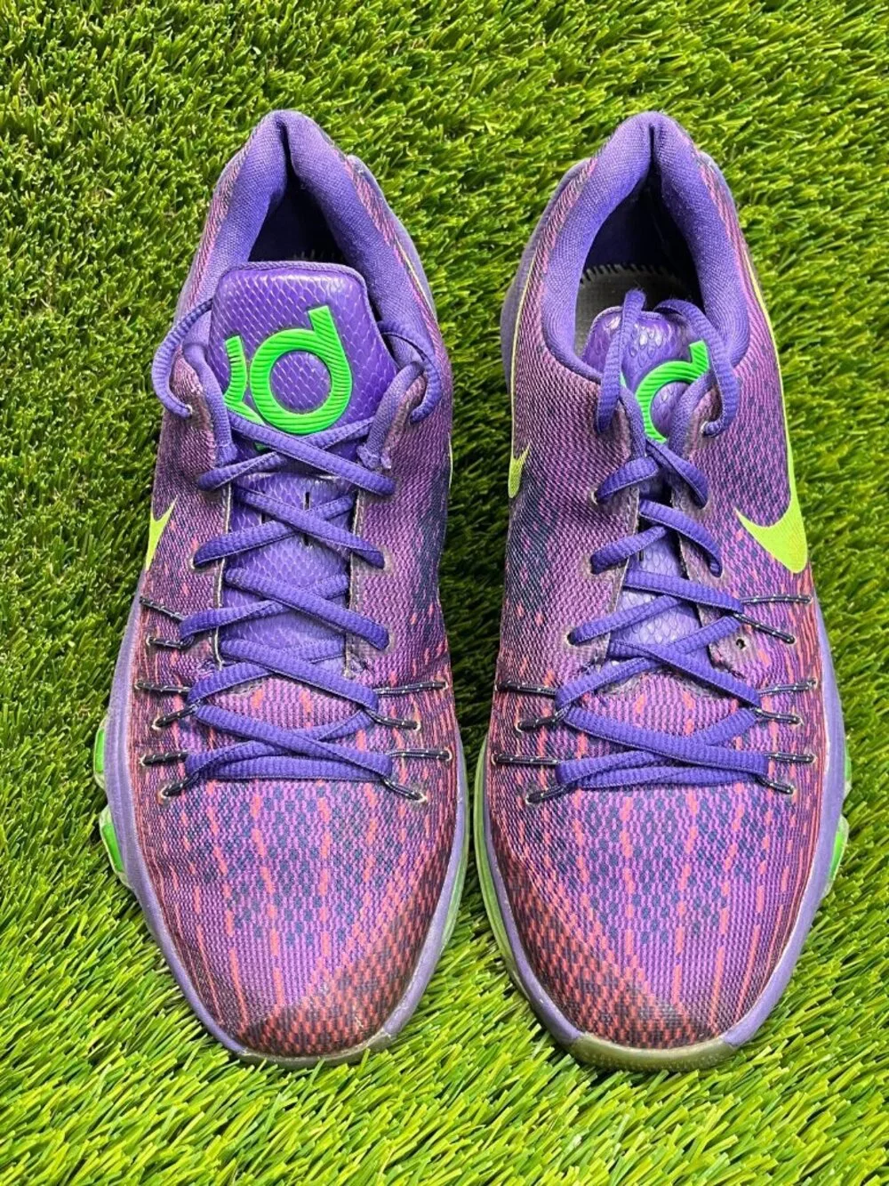Nike KD 8 Suit Girls Size 6.5Y Purple Green‎ Athletic Basketball Shoes Sneakers